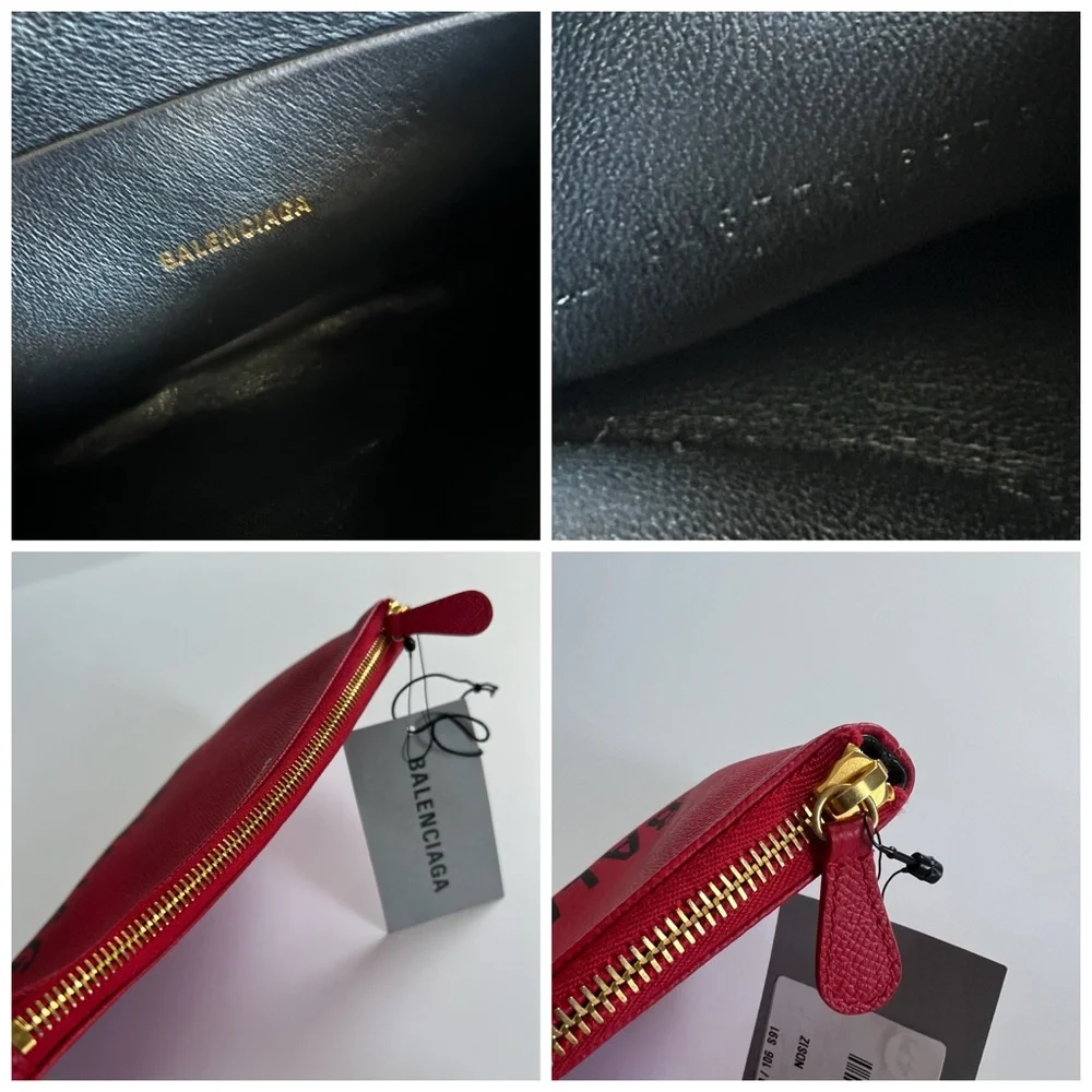 Balenciaga Medium Ville Pouch Clutch – Red – NWOT – 100% Authentic